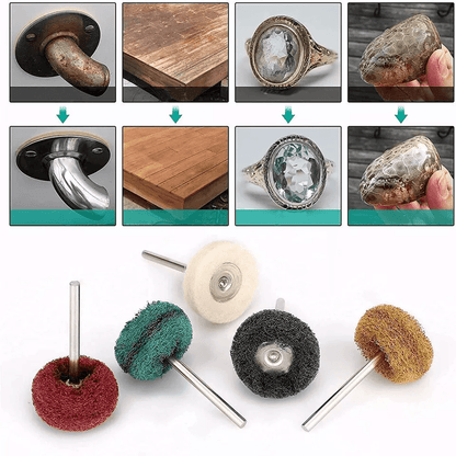 Metal Polishing Buffing Wheel  Burr Kit Rotary Tool Accessories For Dremel Jewelry Rust Removal  Su 1