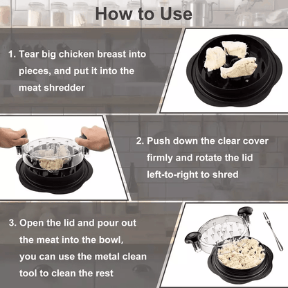 Large Chicken Shredder Tool Twist Meat Shredding Grinder With NonSlip Base BPAFree Handles Dishwash 8