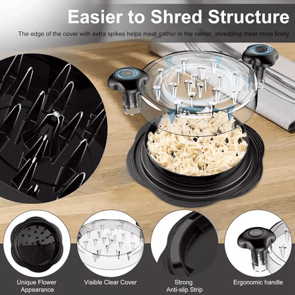 Large Chicken Shredder Tool Twist Meat Shredding Grinder With NonSlip Base BPAFree Handles Dishwash 4
