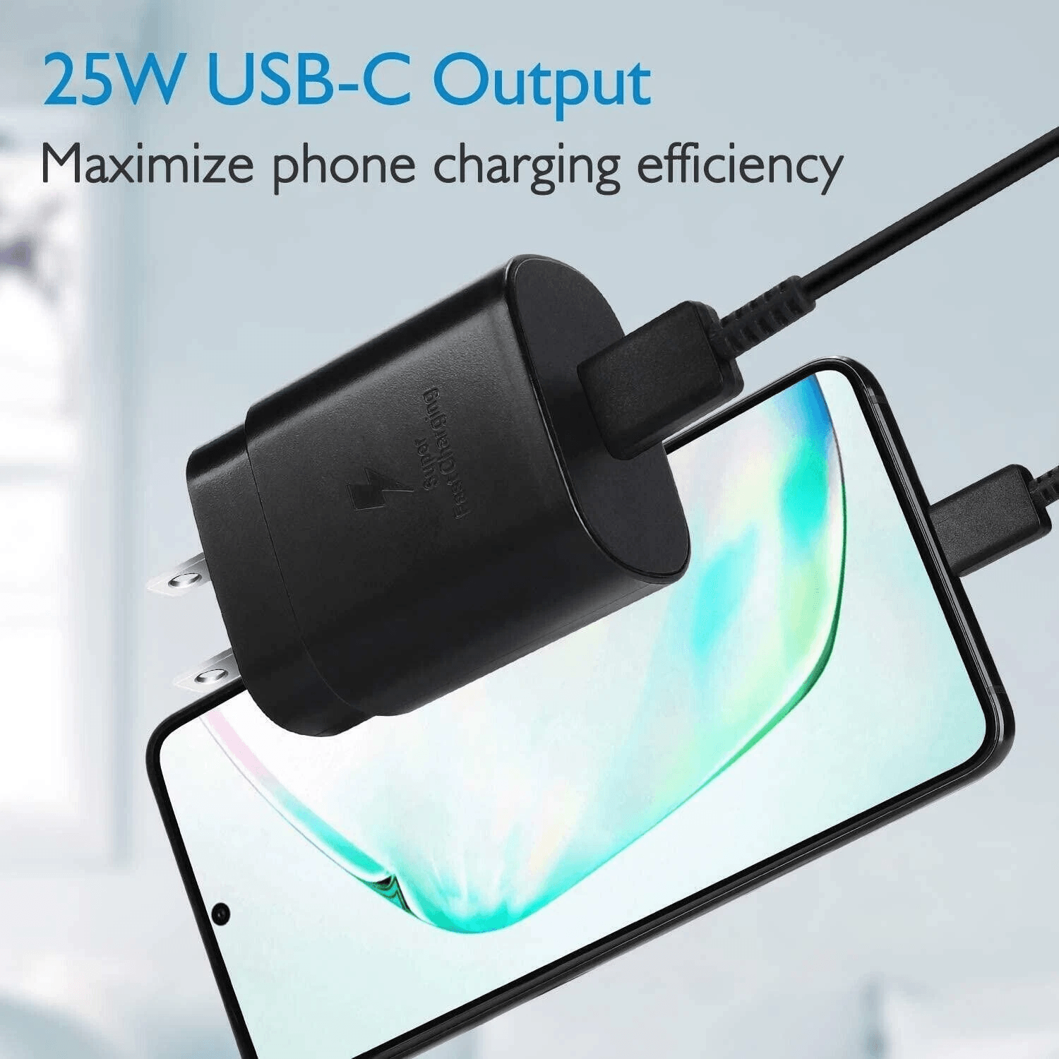 25W USBC Super Fast Wall Charger With 10FT Cable For Samsung Galaxy S21 Ultra Plus Note And Pixel T 2