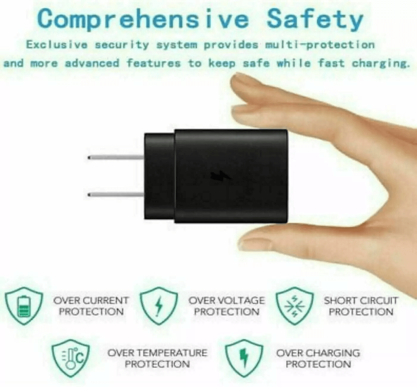 25W USBC Super Fast Wall Charger With 10FT Cable For Samsung Galaxy S21 Ultra Plus Note And Pixel T 5