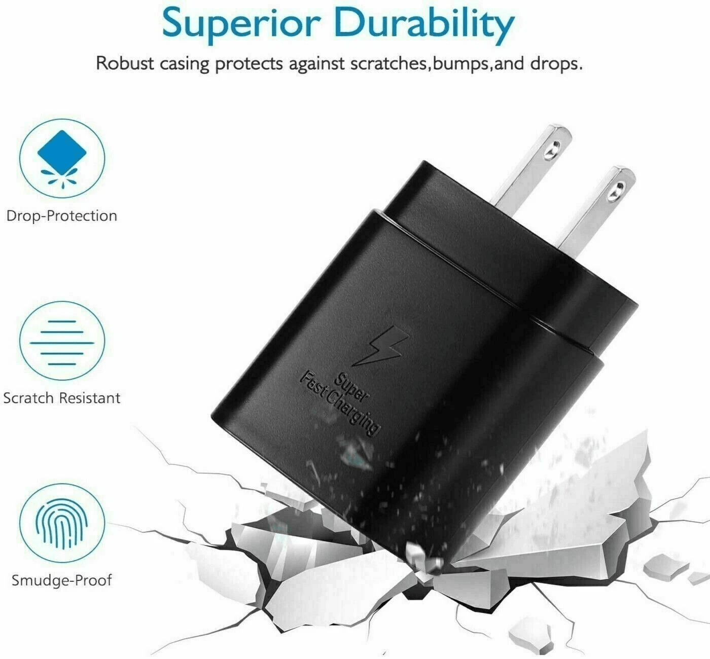 25W USBC Super Fast Wall Charger With 10FT Cable For Samsung Galaxy S21 Ultra Plus Note And Pixel T 6