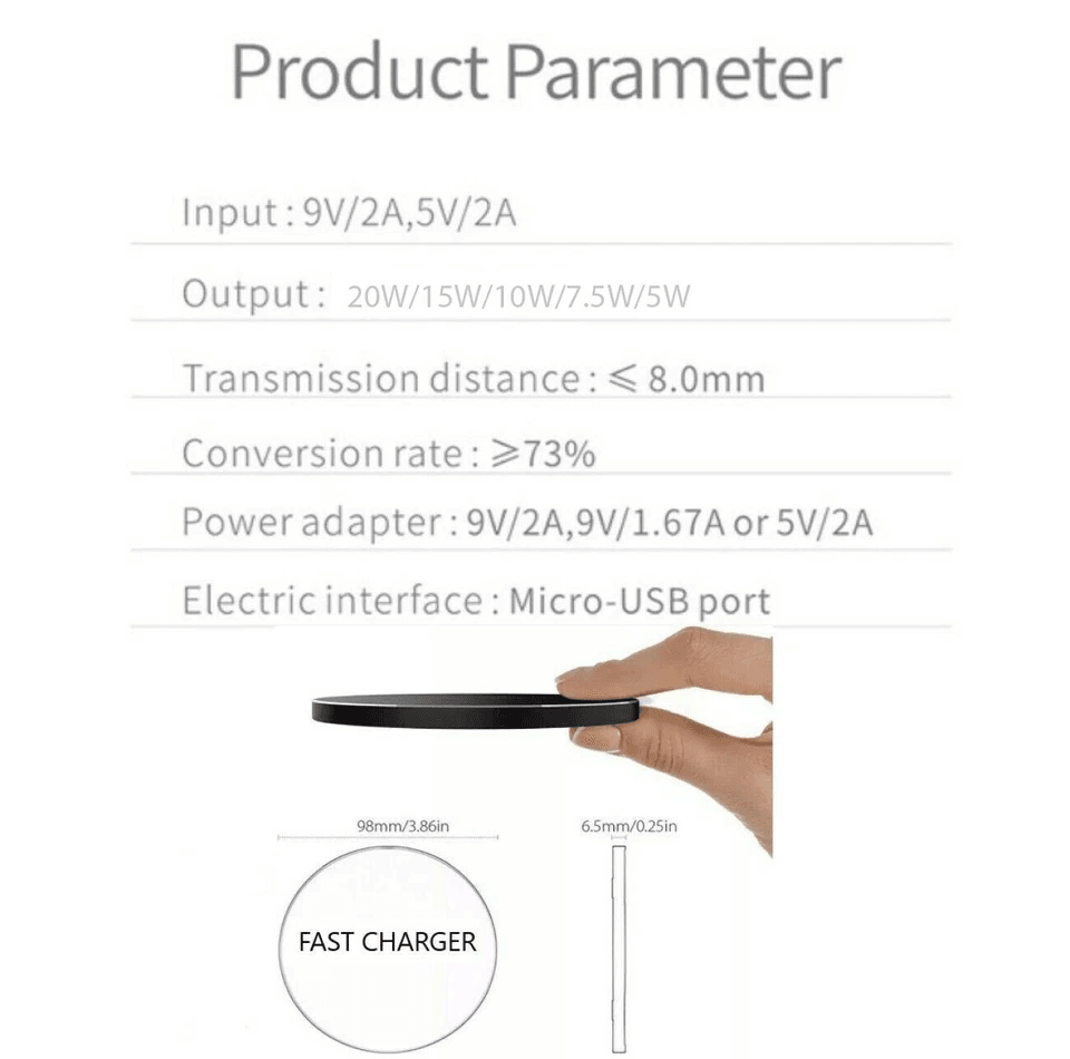 Wireless Charger Fast Charge Pad Qi Charging Station For IPhone Samsung AirPods CaseFriendly Portab 9