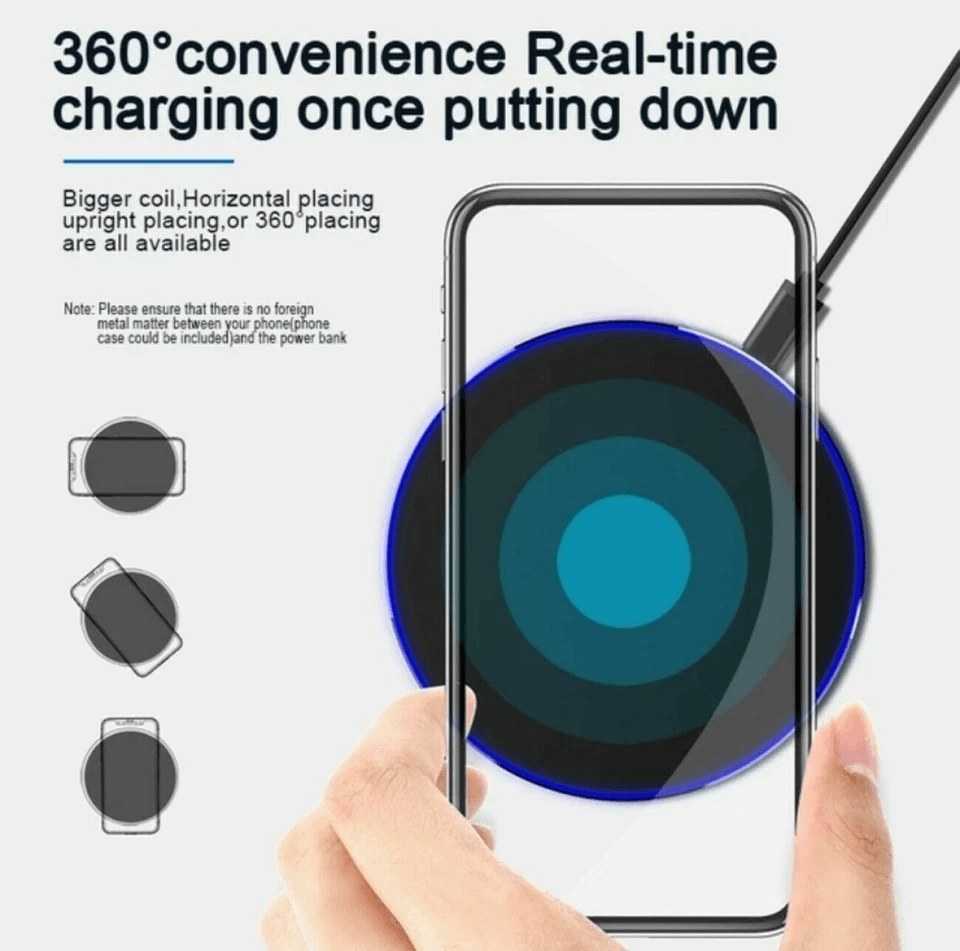 Wireless Charger Fast Charge Pad Qi Charging Station For IPhone Samsung AirPods CaseFriendly Portab 6