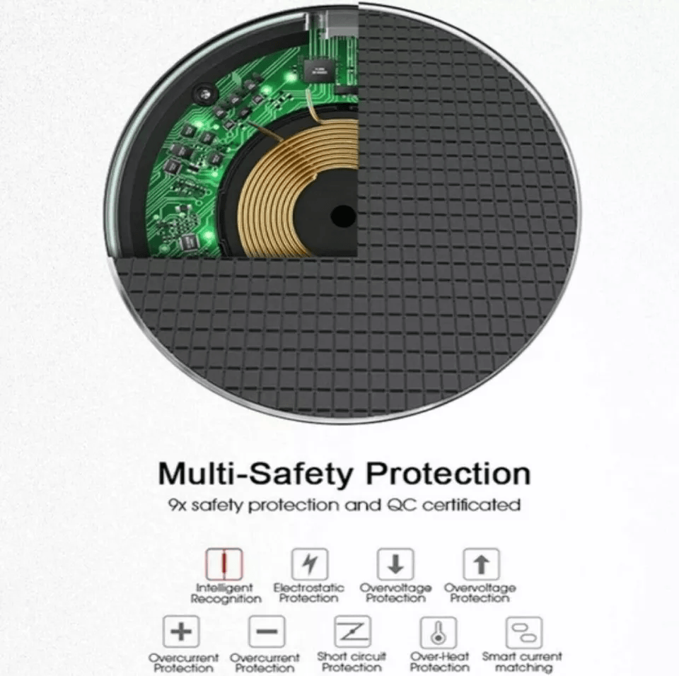 Wireless Charger Fast Charge Pad Qi Charging Station For IPhone Samsung AirPods CaseFriendly Portab 5