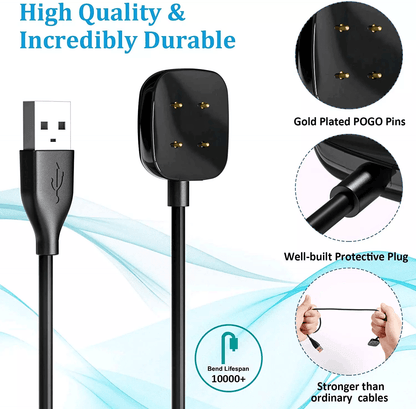 Wireless Charger For Fitbit Sense Versa USB Fast Charging Dock Cable Replacement TangleFree Smartwa 2
