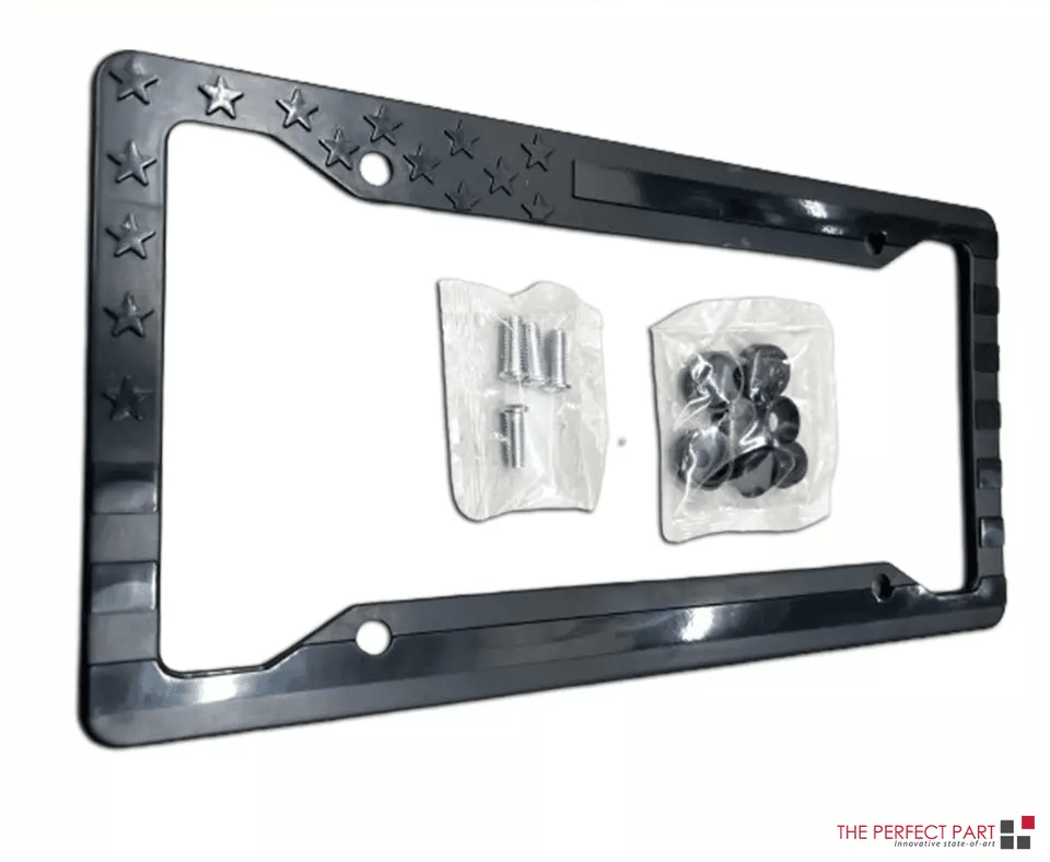 Black 3D American Flag License Plate Frame Holder Universal ABS Auto Car Tag Decal For Truck SUV An
