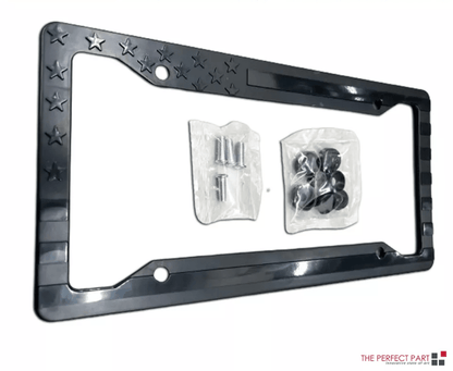 Black 3D American Flag License Plate Frame Holder Universal ABS Auto Car Tag Decal For Truck SUV An