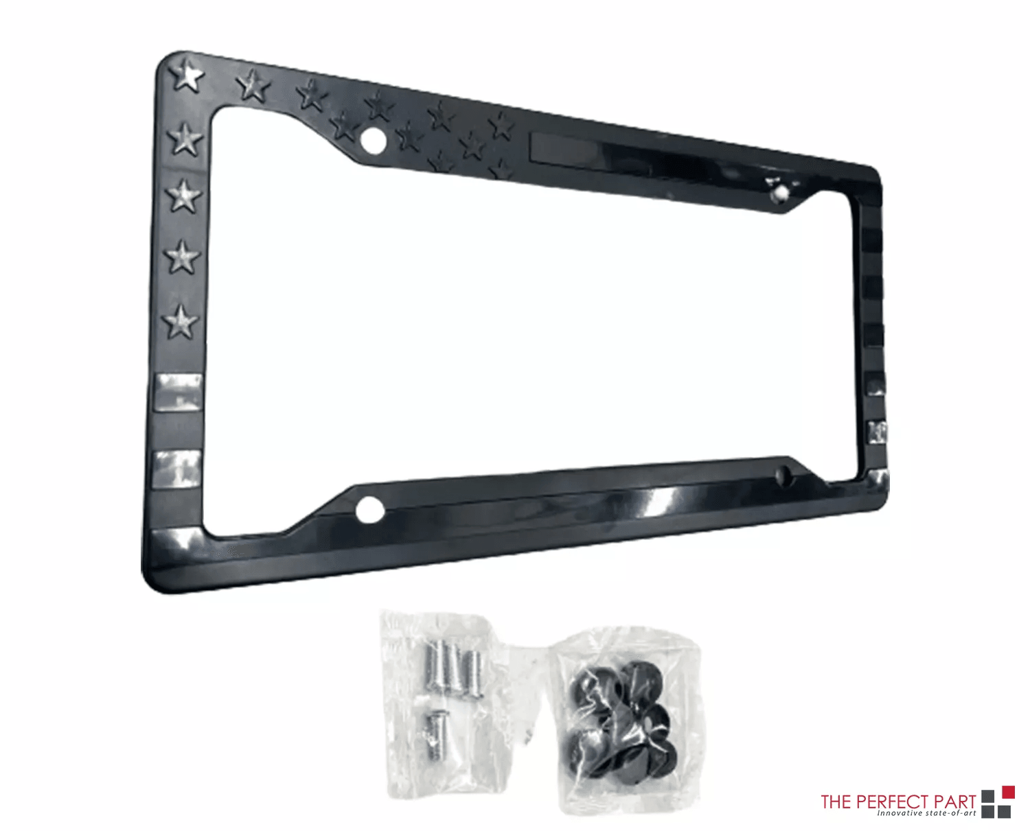 Black 3D American Flag License Plate Frame Holder Universal ABS Auto Car Tag Decal For Truck SUV An
