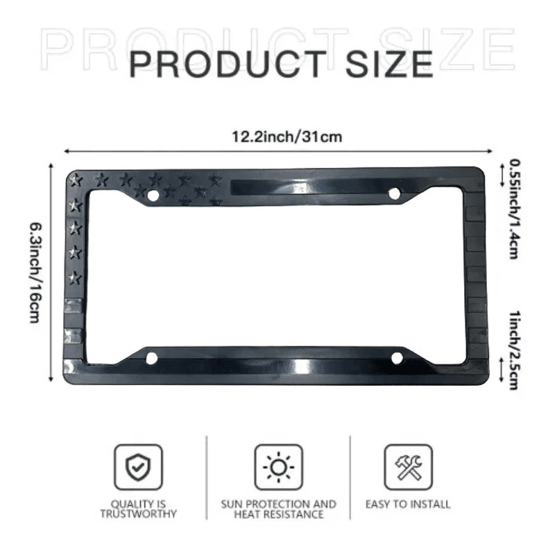 Black 3D American Flag License Plate Frame Holder Universal ABS Auto Car Tag Decal For Truck SUV An