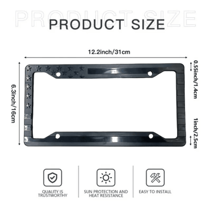 Black 3D American Flag License Plate Frame Holder Universal ABS Auto Car Tag Decal For Truck SUV An