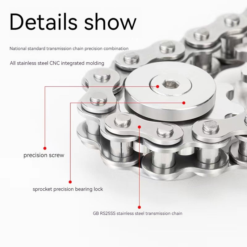 Chain Gear Hand Spinner for Adults – Metal Fidget Toy for Stress Relief & ADHD Focus Tool
