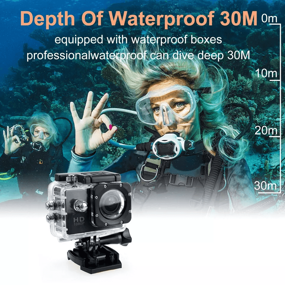 HD Action Sport Waterproof Camera 20MP Camcorder Video Recorder With LCD Diving Case  Accessories 2
