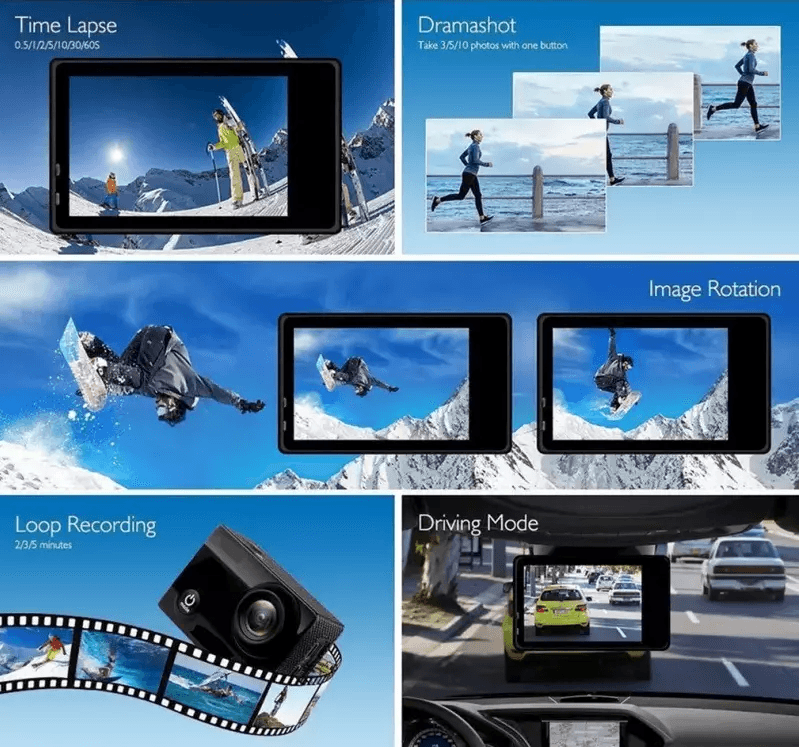 HD Action Sport Waterproof Camera 20MP Camcorder Video Recorder With LCD Diving Case  Accessories 5