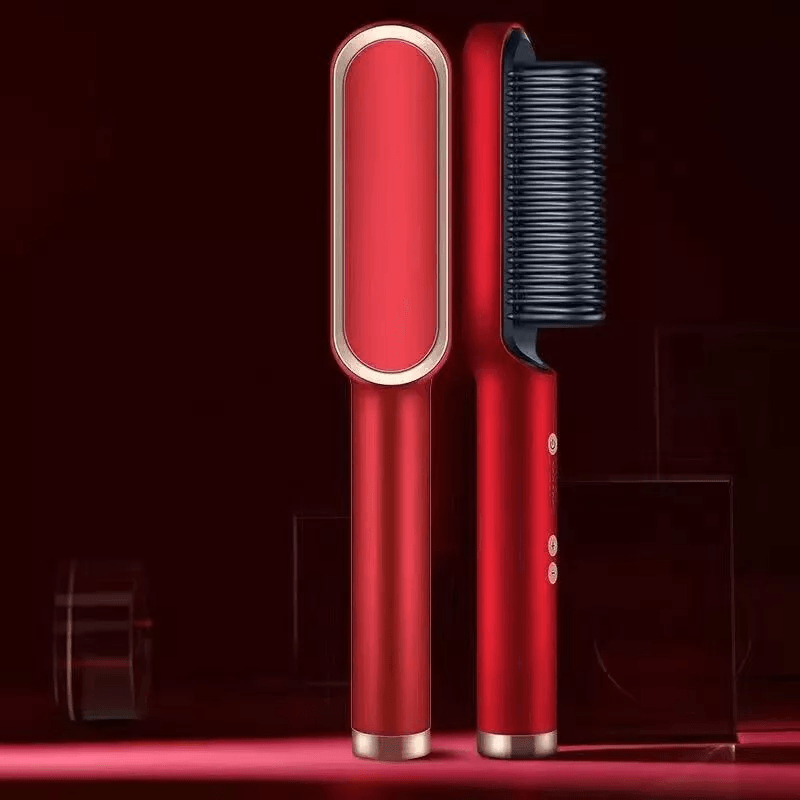 2in1 Hair Straightener Brush  Curler  Electric Hot Comb With Adjustable Heat Settings For FrizzFree 8