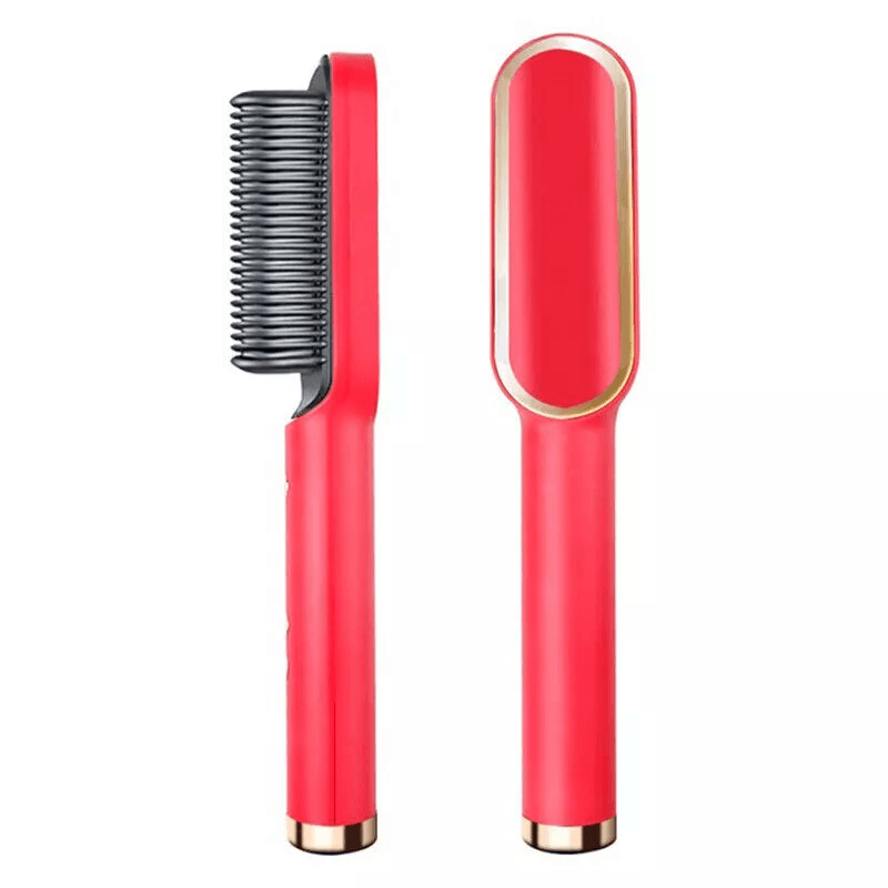 2in1 Hair Straightener Brush  Curler  Electric Hot Comb With Adjustable Heat Settings For FrizzFree 7