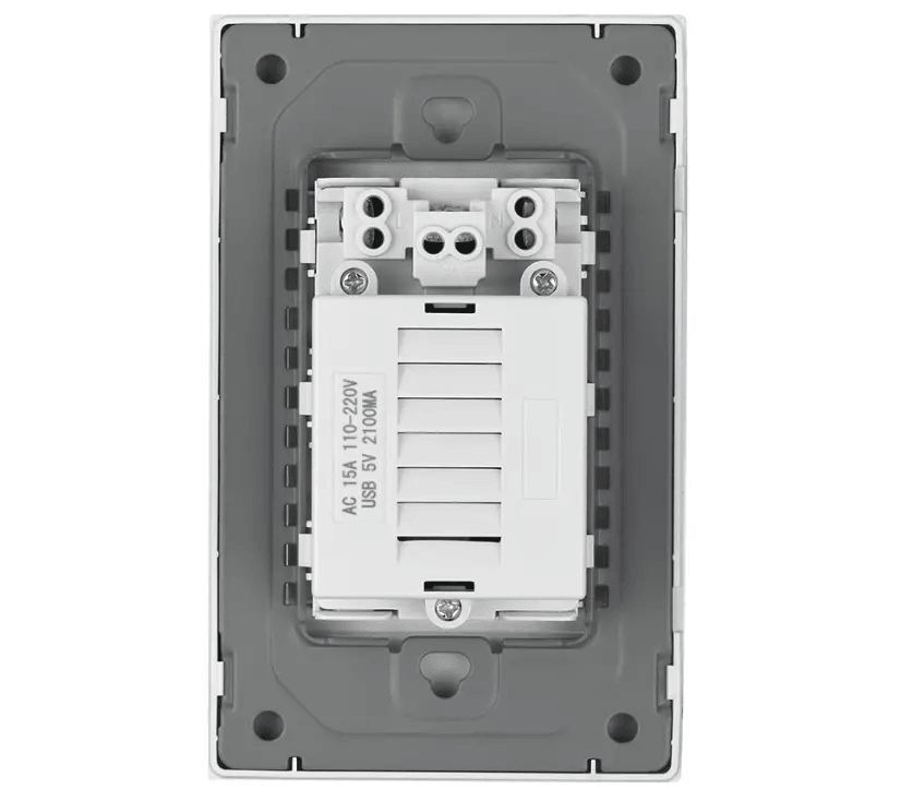 Dual Wall Outlet With USB Ports Charger 15A 120V  InWall Power Receptacle Plate Panel For Home Offi 1