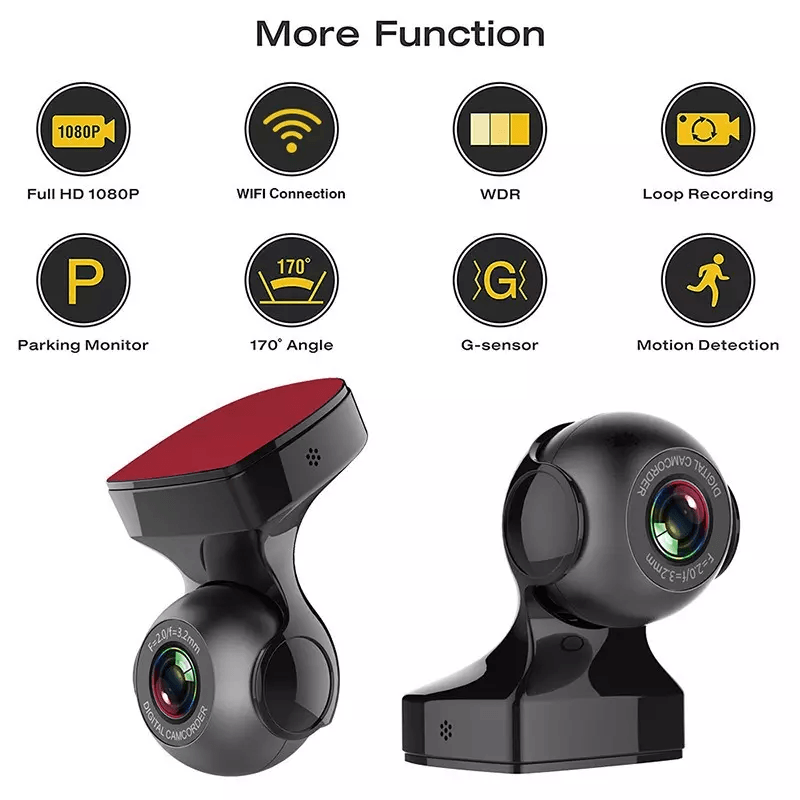 WiFi Dash Cam Recorder Car Camera HD DVR With GSensor Night Vision Vehicle Video Recorder For Cars  1