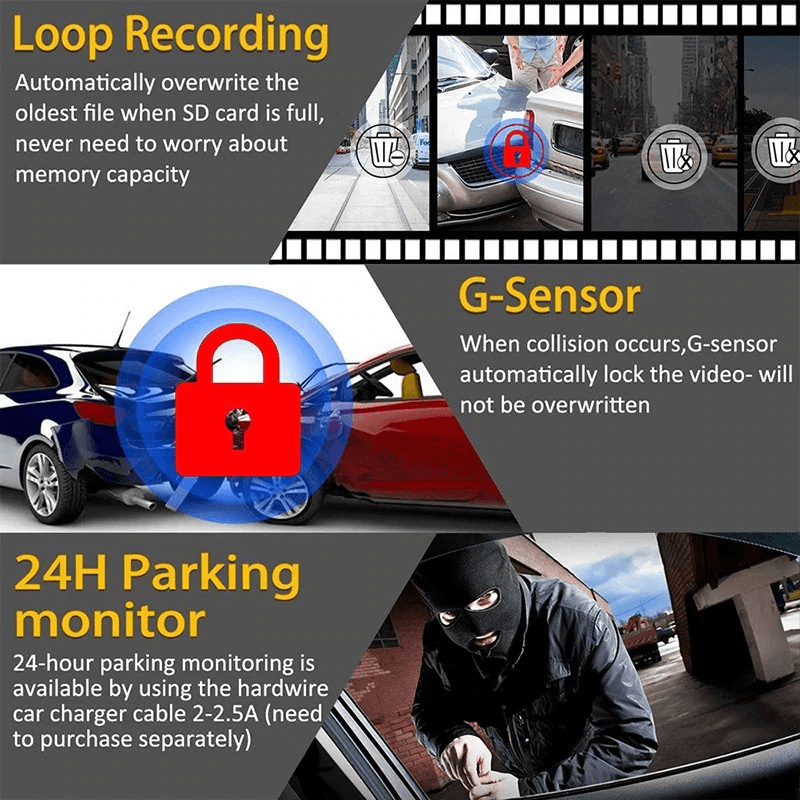 WiFi Dash Cam Recorder Car Camera HD DVR With GSensor Night Vision Vehicle Video Recorder For Cars  6