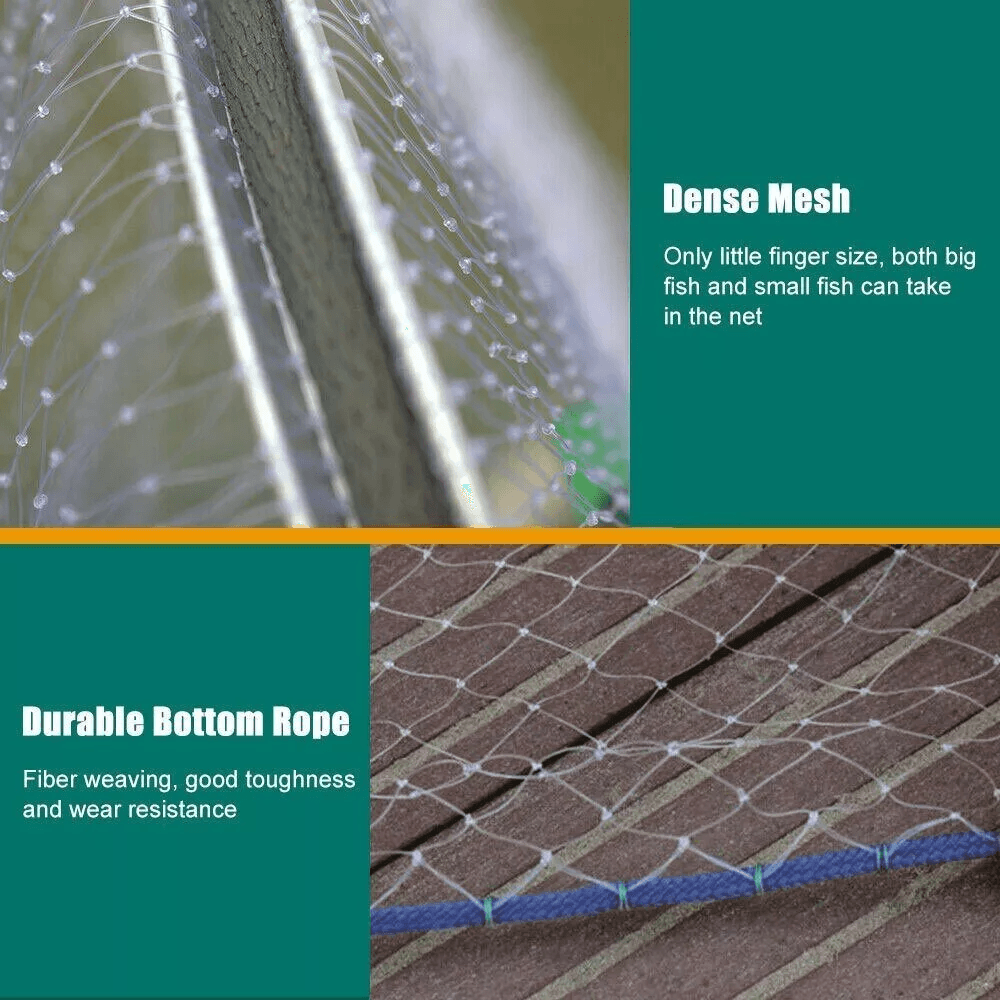 68101216FT Fishing Cast Net Bait Easy Throw Hand Cast Strong Nylon Mesh With Heavy Zinc Sinkers 5