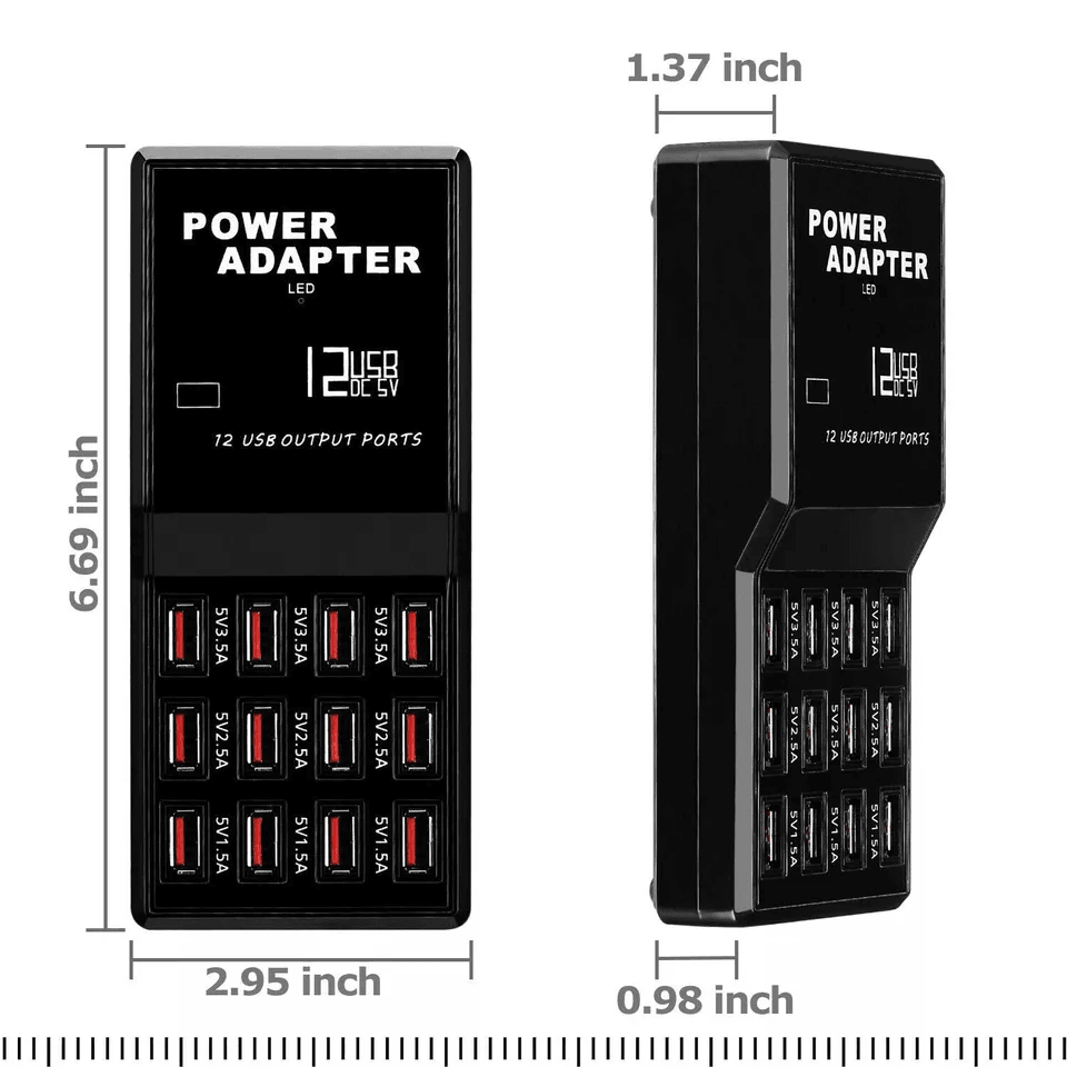 Multi Port USB Charging Station Hub USB Desktop Wall Charger Organizer For Phones Tablets Smart Dev 3