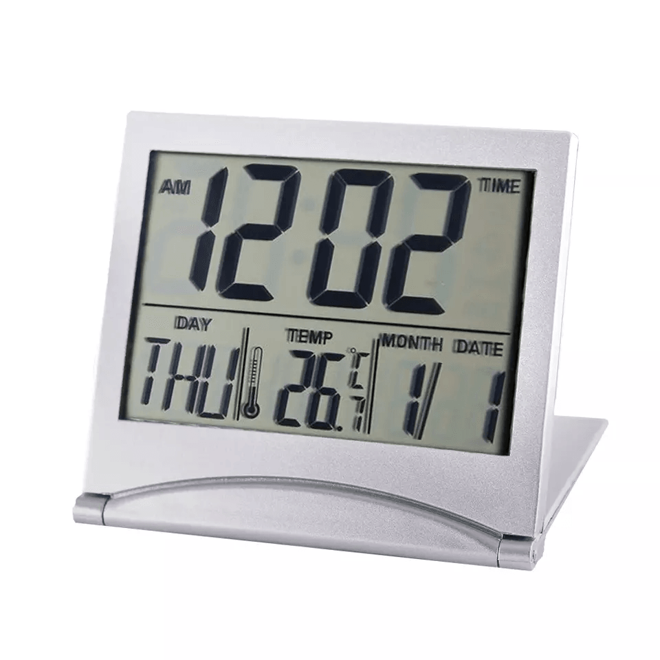 Digital Travel Alarm Clock Compact Foldable LCD Clock With Temperature Display  Timer For Desk Home 8