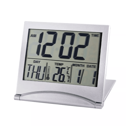 Digital Travel Alarm Clock Compact Foldable LCD Clock With Temperature Display  Timer For Desk Home 8