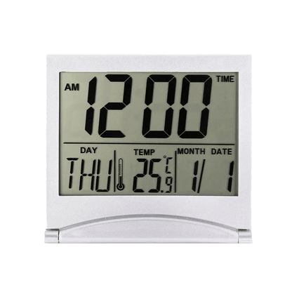 Digital Travel Alarm Clock Compact Foldable LCD Clock With Temperature Display  Timer For Desk Home 16