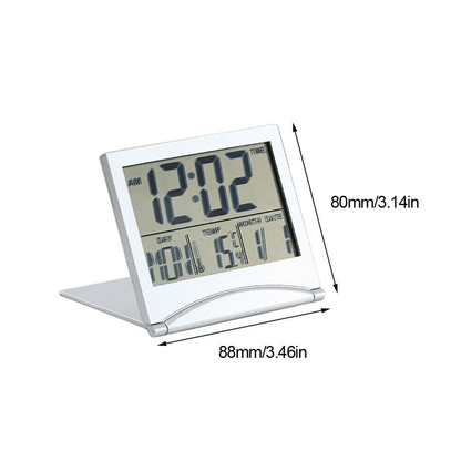 Digital Travel Alarm Clock Compact Foldable LCD Clock With Temperature Display  Timer For Desk Home 9
