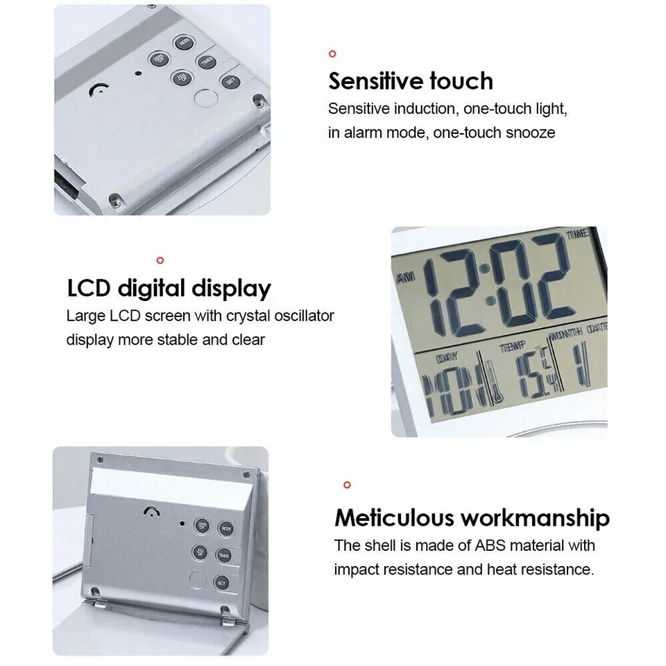 Digital Travel Alarm Clock Compact Foldable LCD Clock With Temperature Display  Timer For Desk Home 6