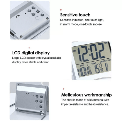 Digital Travel Alarm Clock Compact Foldable LCD Clock With Temperature Display  Timer For Desk Home 6