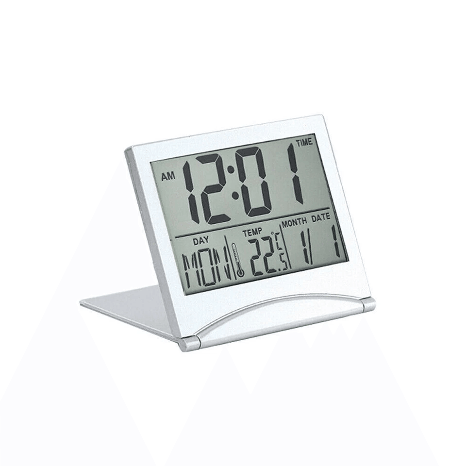 Digital Travel Alarm Clock Compact Foldable LCD Clock With Temperature Display  Timer For Desk Home 15