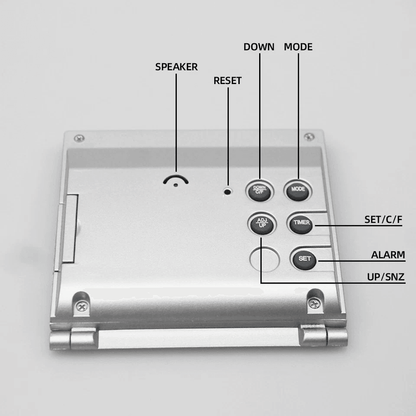 Digital Travel Alarm Clock Compact Foldable LCD Clock With Temperature Display  Timer For Desk Home 7