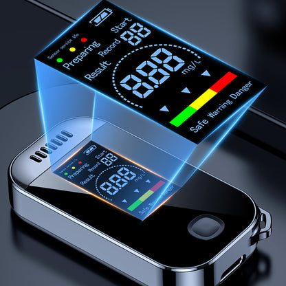 Digital Breath Alcohol Tester – USB Rechargeable Keychain Breathalyzer for Personal & Professional Use