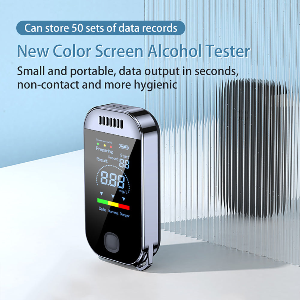 Digital Breath Alcohol Tester – USB Rechargeable Keychain Breathalyzer for Personal & Professional Use