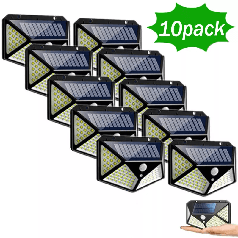 Solar Power 100 LEDs Light PIR Motion Sensor Outdoor Security Lamp For Wall  Garden 12