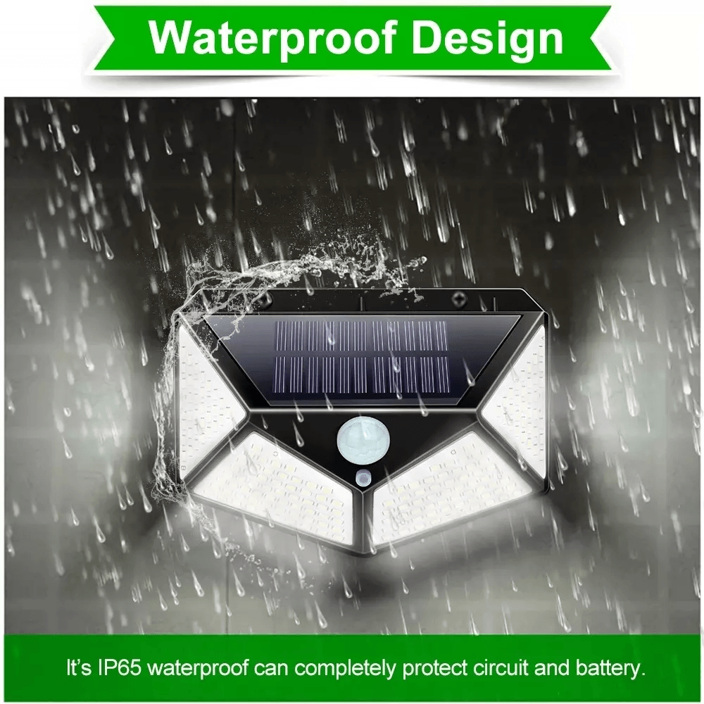 Solar Power 100 LEDs Light PIR Motion Sensor Outdoor Security Lamp For Wall  Garden 1