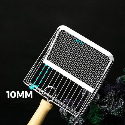 Stainless Steel Cat Litter Shovel – Rust-Proof & Washable Toilet Cleaning Scoop with Wooden Handle