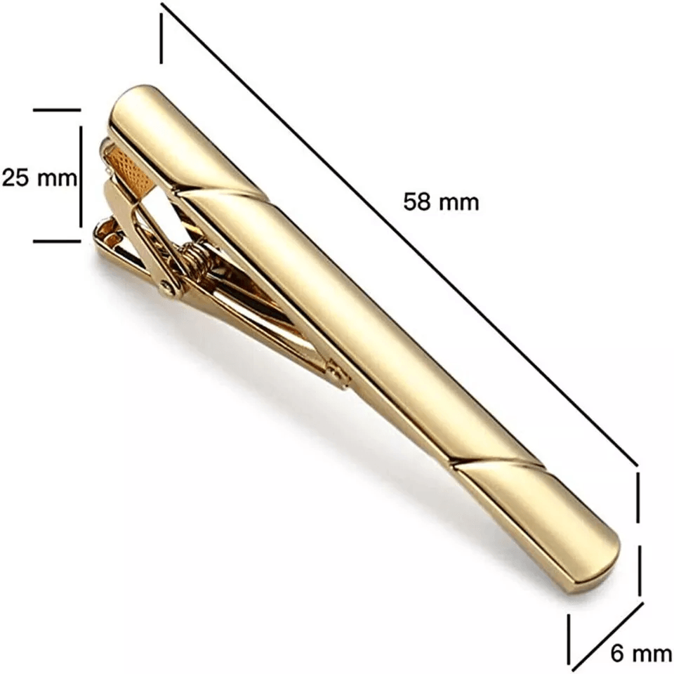 Mens Stainless Steel Tie Clip Set Necktie Bar Clasp Clamp Pins In Gold Silver Black  Classic Formal 11