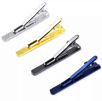 Mens Stainless Steel Tie Clip Set Necktie Bar Clasp Clamp Pins In Gold Silver Black  Classic Formal 6