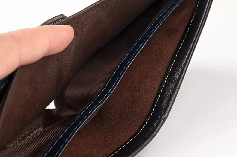 Mens Bifold Leather Credit ID Card Holder Wallet  Slim Purse With 6 Card Slots ID Window Genuine Le 3