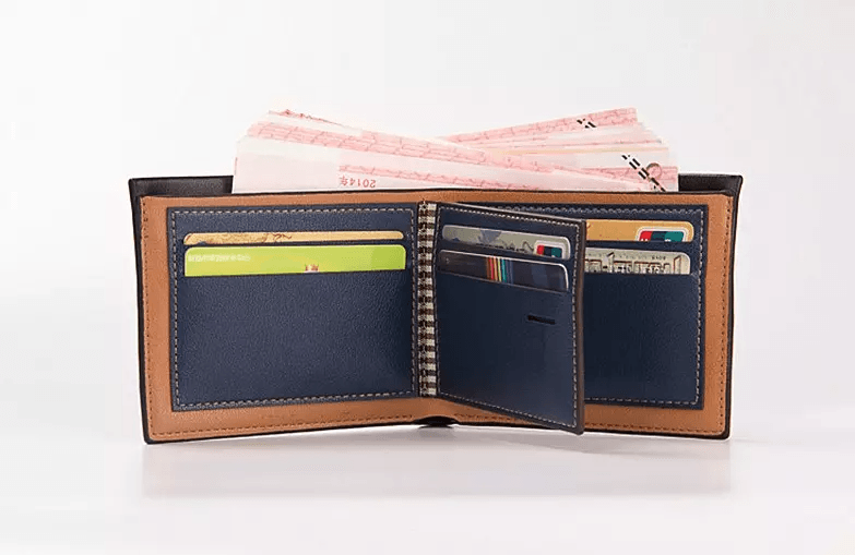 Mens Bifold Leather Credit ID Card Holder Wallet  Slim Purse With 6 Card Slots ID Window Genuine Le 1