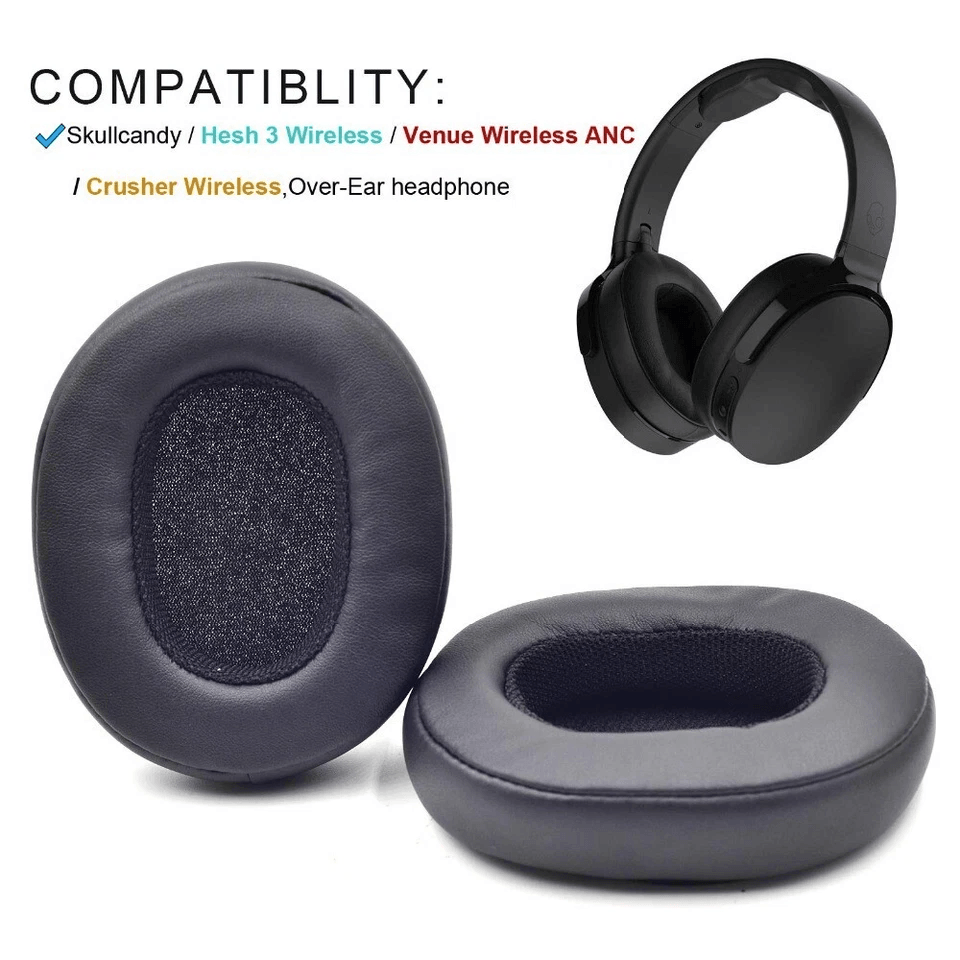 Premium Replacement Ear Cushions For Skullcandy Crusher Wireless  Hesh Headphones Durable Leather E 15