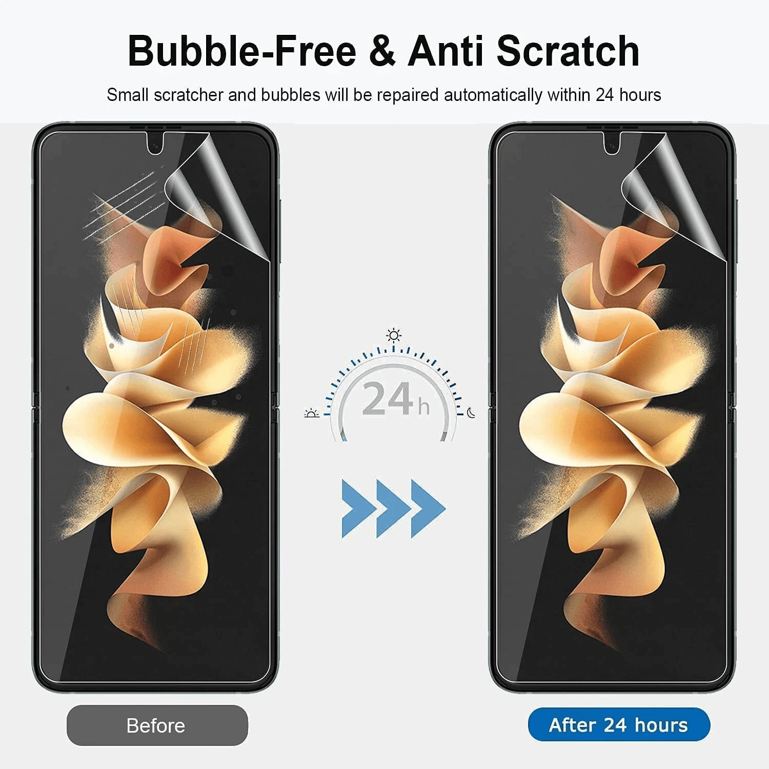 For Samsung Galaxy Z Flip 3 5G Soft Hydrogel Screen Protector Film  HD Lens Cover Full Coverage Ant 4