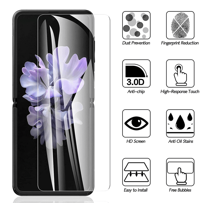 For Samsung Galaxy Z Flip 3 5G Soft Hydrogel Screen Protector Film  HD Lens Cover Full Coverage Ant 3