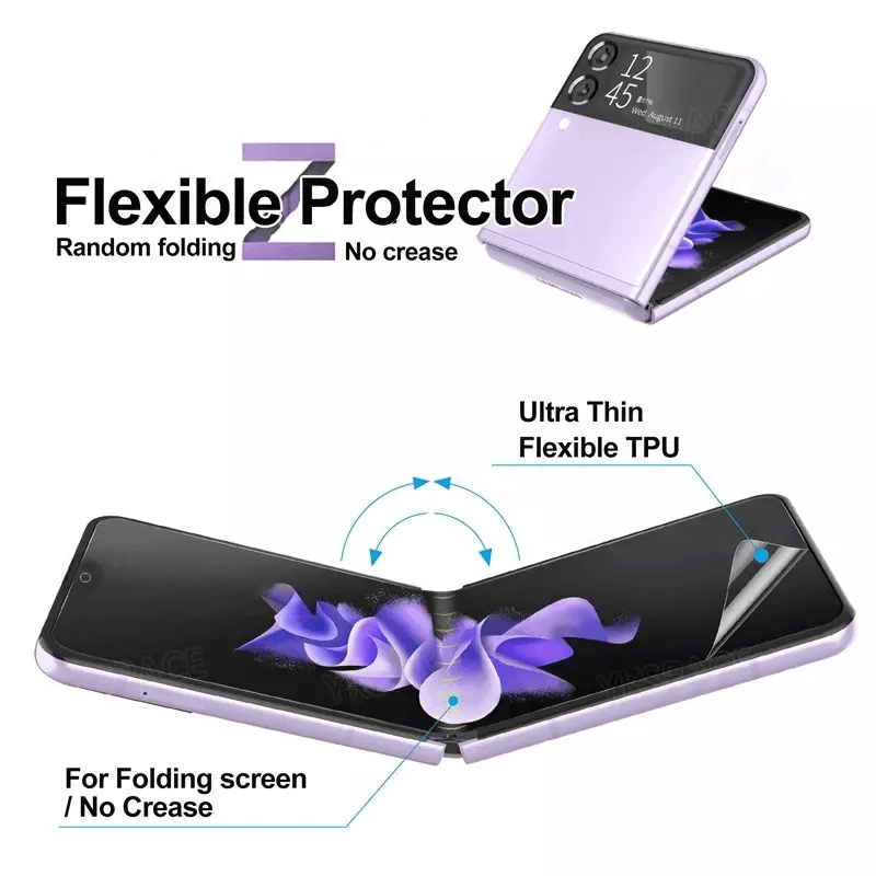 For Samsung Galaxy Z Flip 3 5G Soft Hydrogel Screen Protector Film  HD Lens Cover Full Coverage Ant 9