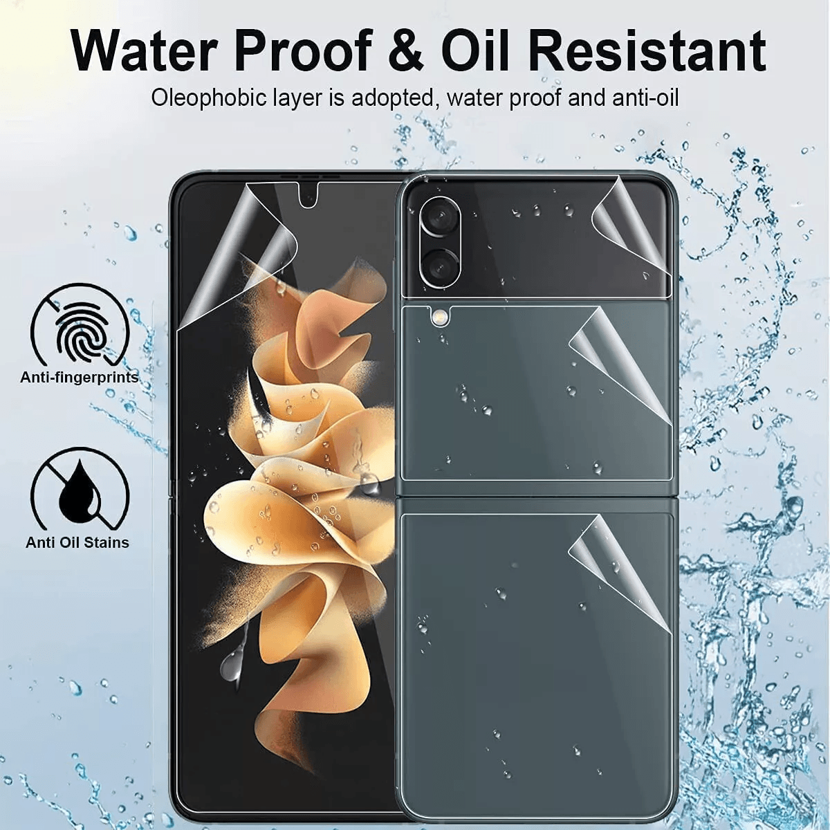 For Samsung Galaxy Z Flip 3 5G Soft Hydrogel Screen Protector Film  HD Lens Cover Full Coverage Ant 11