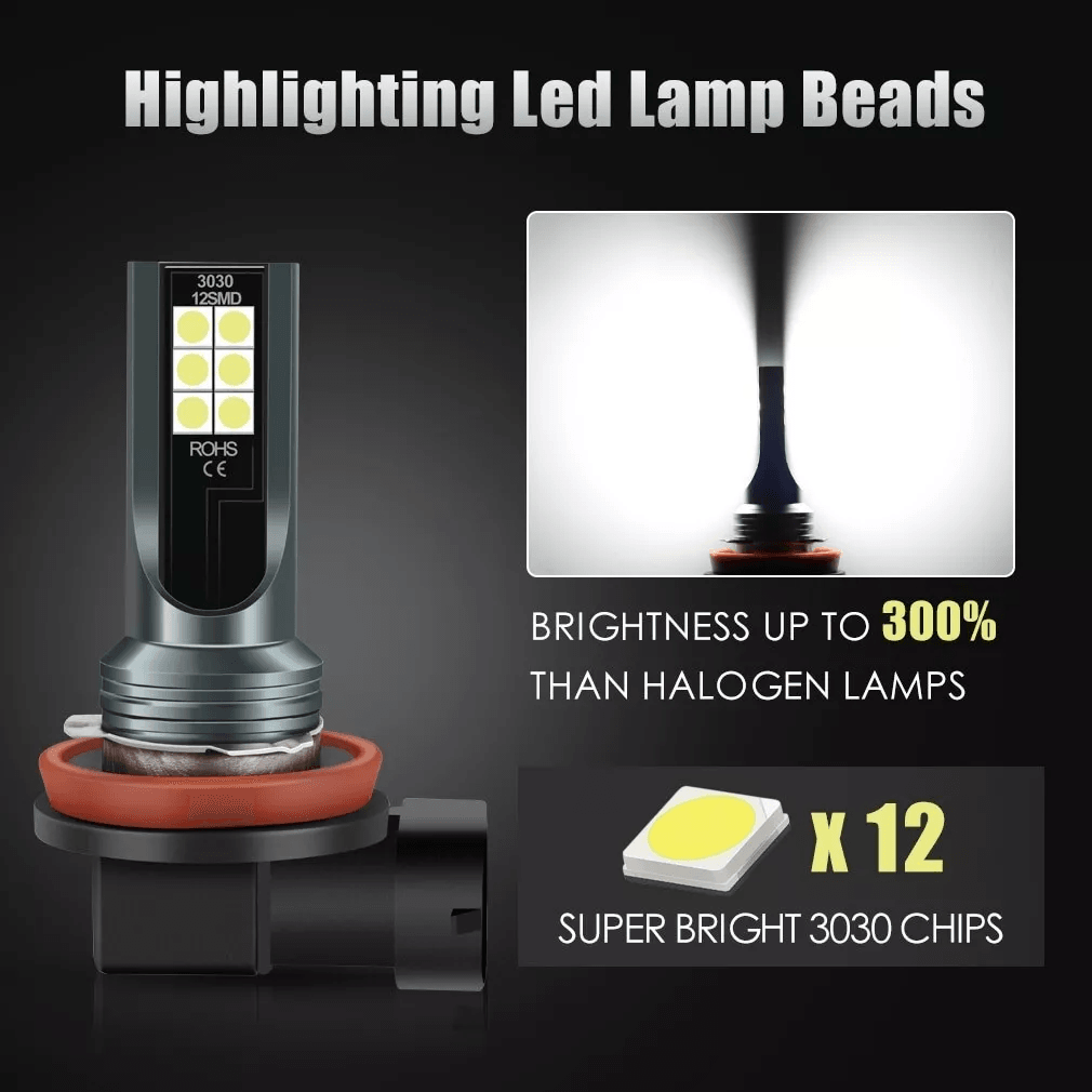 9005 9006 LED Headlights Kit Combo Bulbs 8000K High Low Beam Super White Bright  300 Brighter Plug  3