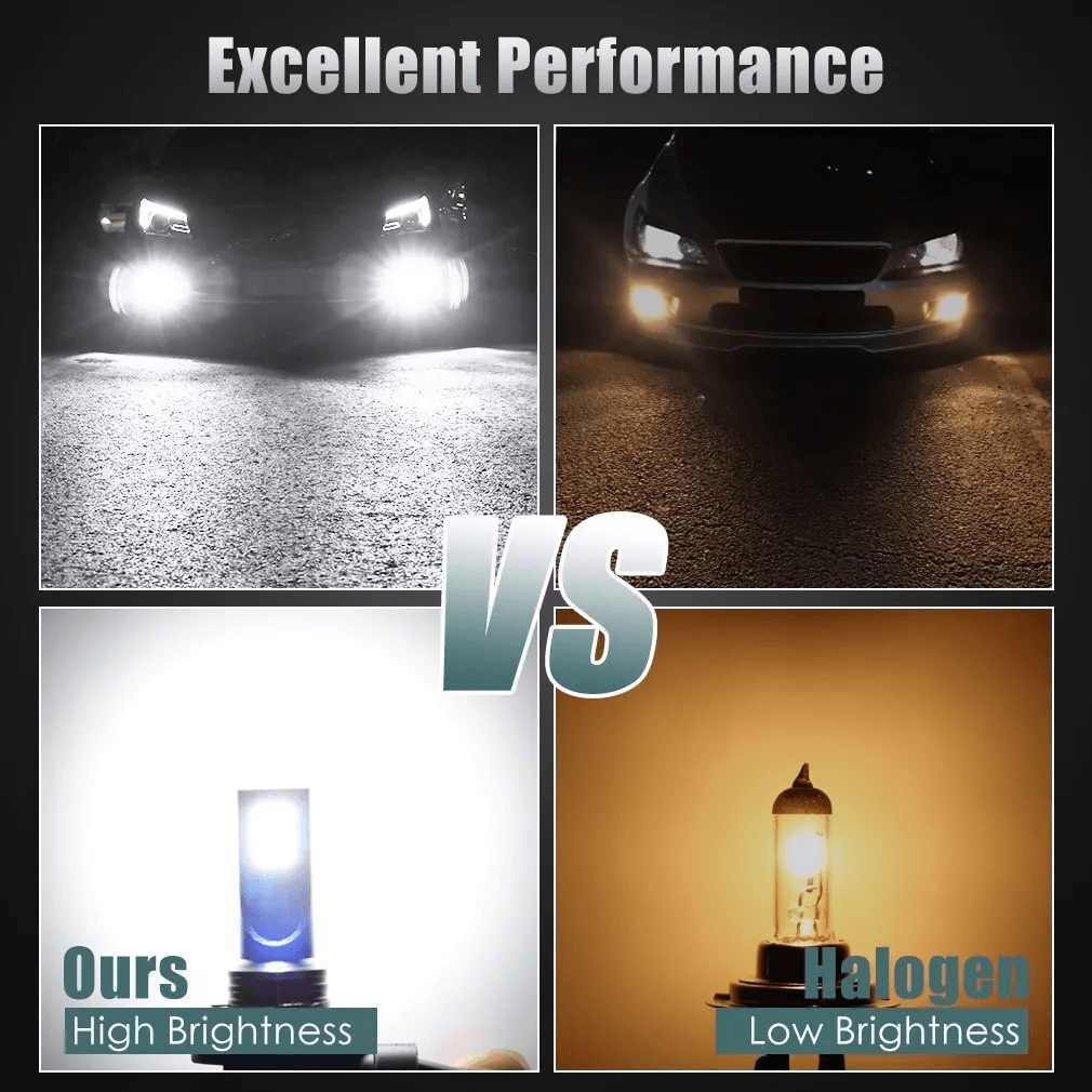 9005 9006 LED Headlights Kit Combo Bulbs 8000K High Low Beam Super White Bright  300 Brighter Plug  7