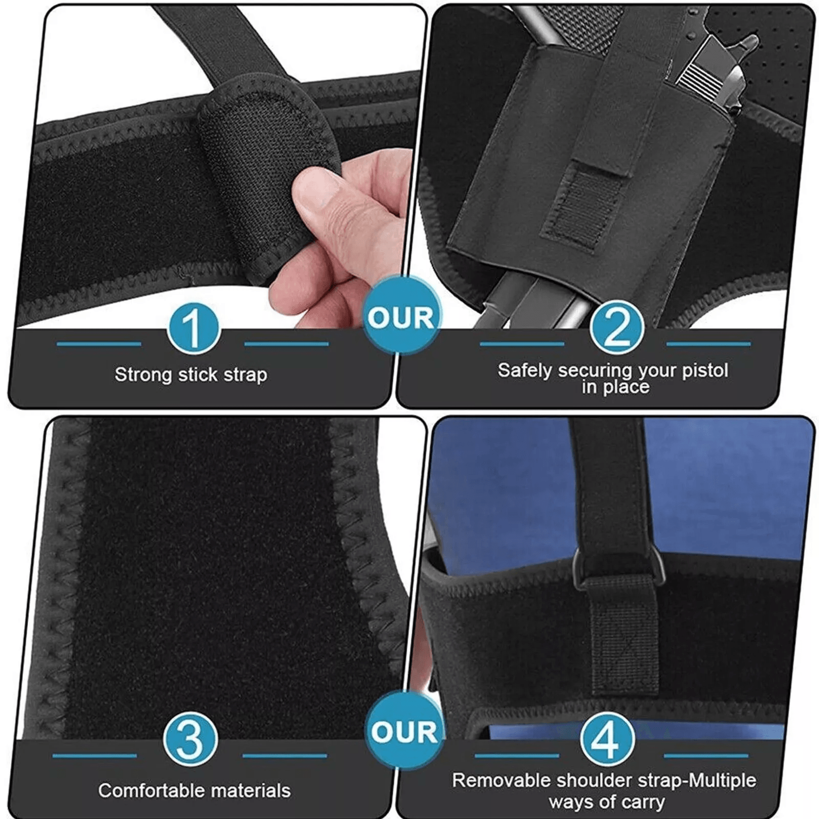 Tactical Concealed Carry Shoulder Waist Pistol Holster Universal Hand Gun Holder Pouch With Adjusta 5